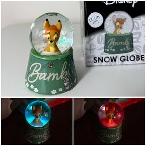 Disney Bambi Light Up Small Snow Globe LED Color Changing Figurine Collectible